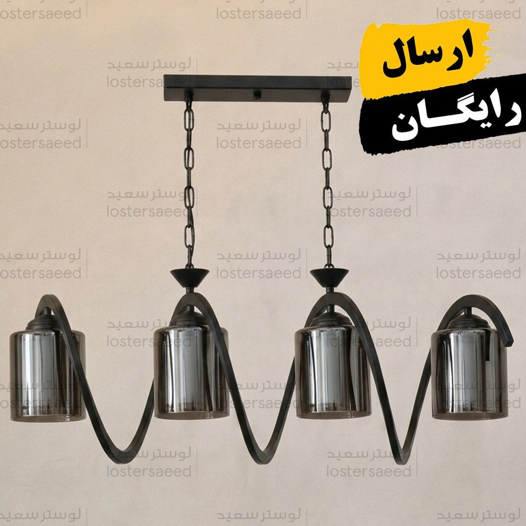 لوستر خطی لاینر اشپزخانه اتاق خواب جزیره مشکی حباب وارداتی